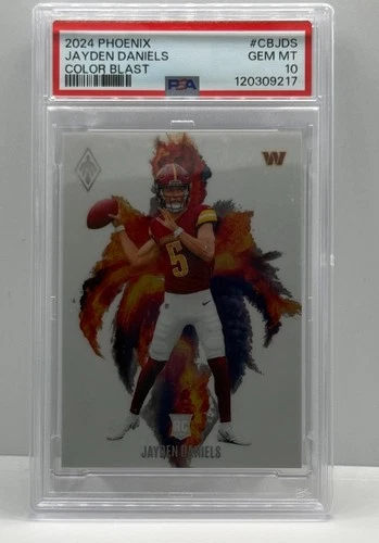 2024 PHOENIX JAYDEN DANIELS COLOR BLAST ROOKIE CARD PSA 10