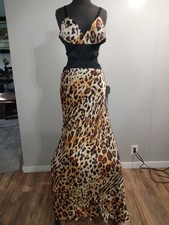 Sherri Hill Leopard Print Cocktail Night Dress Size 8 Good Condition No Tags