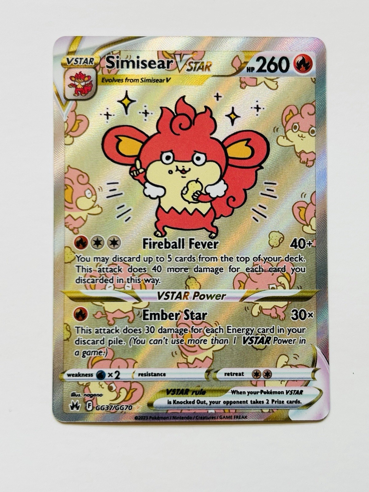 Simisear VSTAR GG37/GG70 Crown Zenith Galarian Gallery Ultra Rare Holo ENG NM