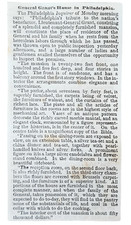1865 General Ulysses S Grant Philadelphia House Civil War Newspaper Article Clip