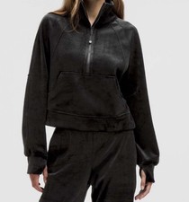  559 Lululemon Scuba Oversized Funnel-Neck Half Zip Velvet Black Sz M/L