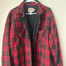 Woolrich Red and Green Plaid Quilted Jacket
