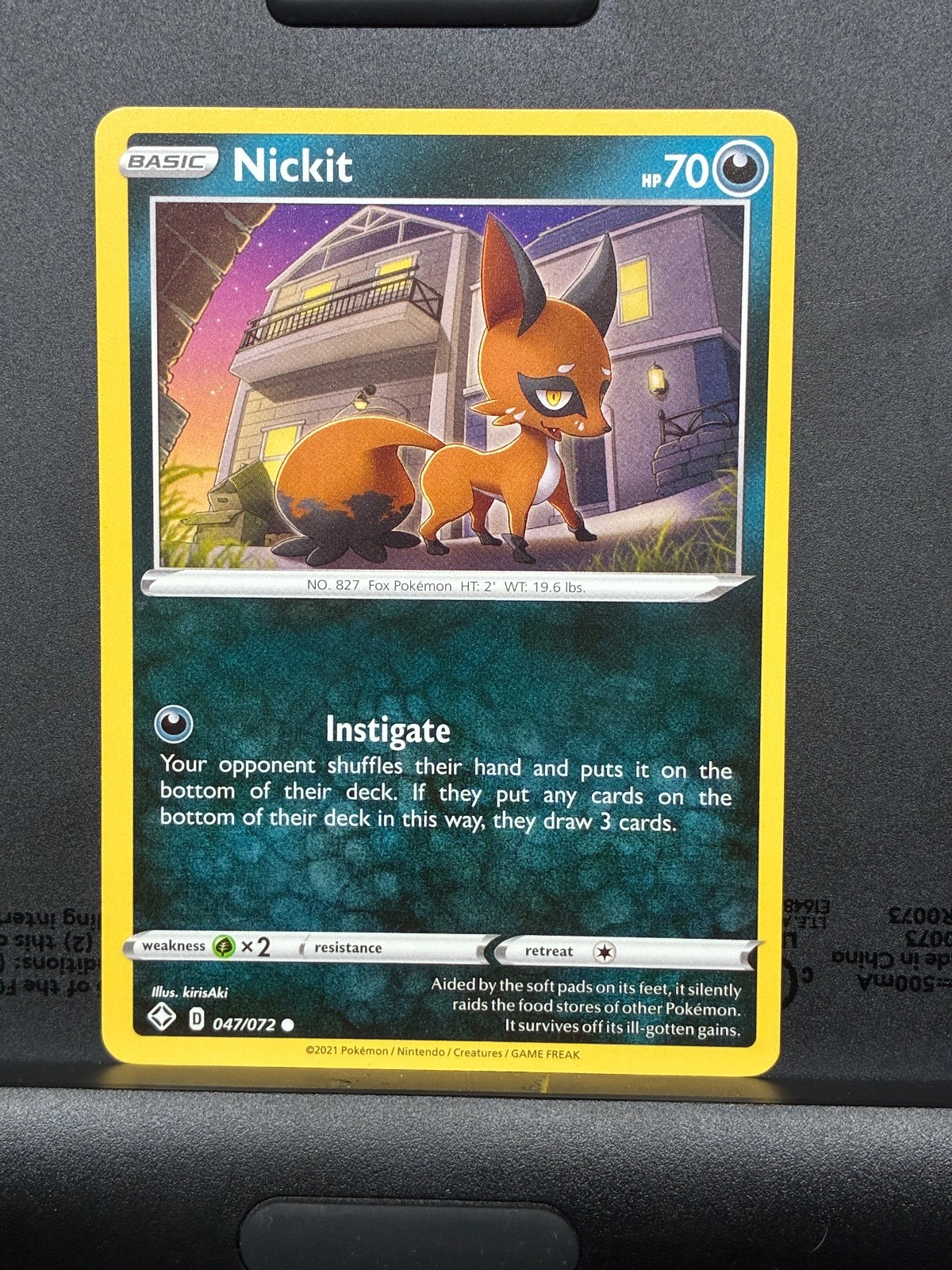 Nickit 047/072 Common Shining Fates Pokemon Near Mint