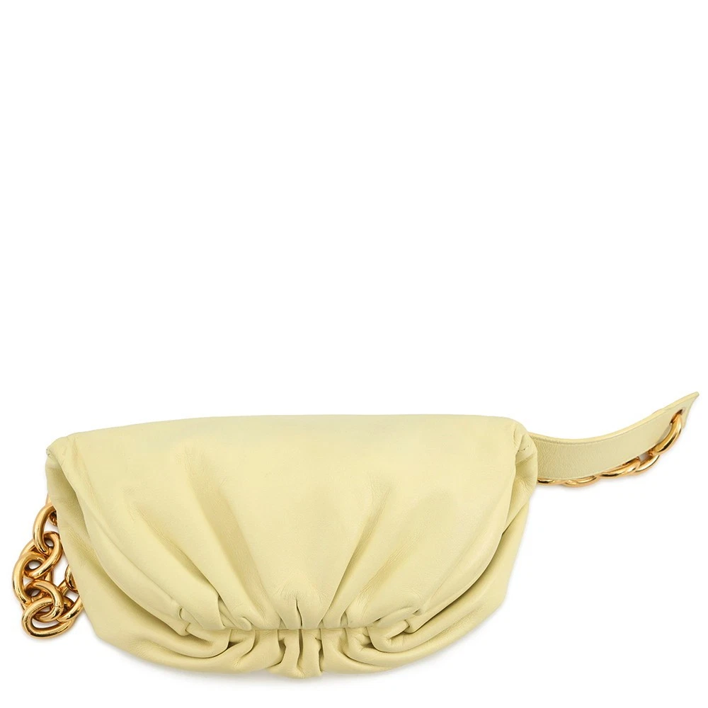Bottega Veneta — Bottega Veneta The ChainPouch ChainBag Leather Light Yellow 651445