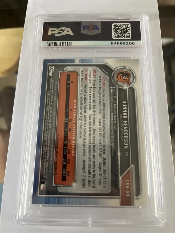 2019 Bowman Draft - Chrome Draft Pick Autographs Gunnar Henderson #CDA-GH... - Image 4 of 4