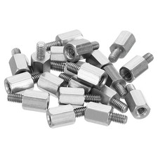 20Pcs M2.5 Standoff Screws Stainless Steel Hex PCB Standoffs (6mm+4mm, Silver)