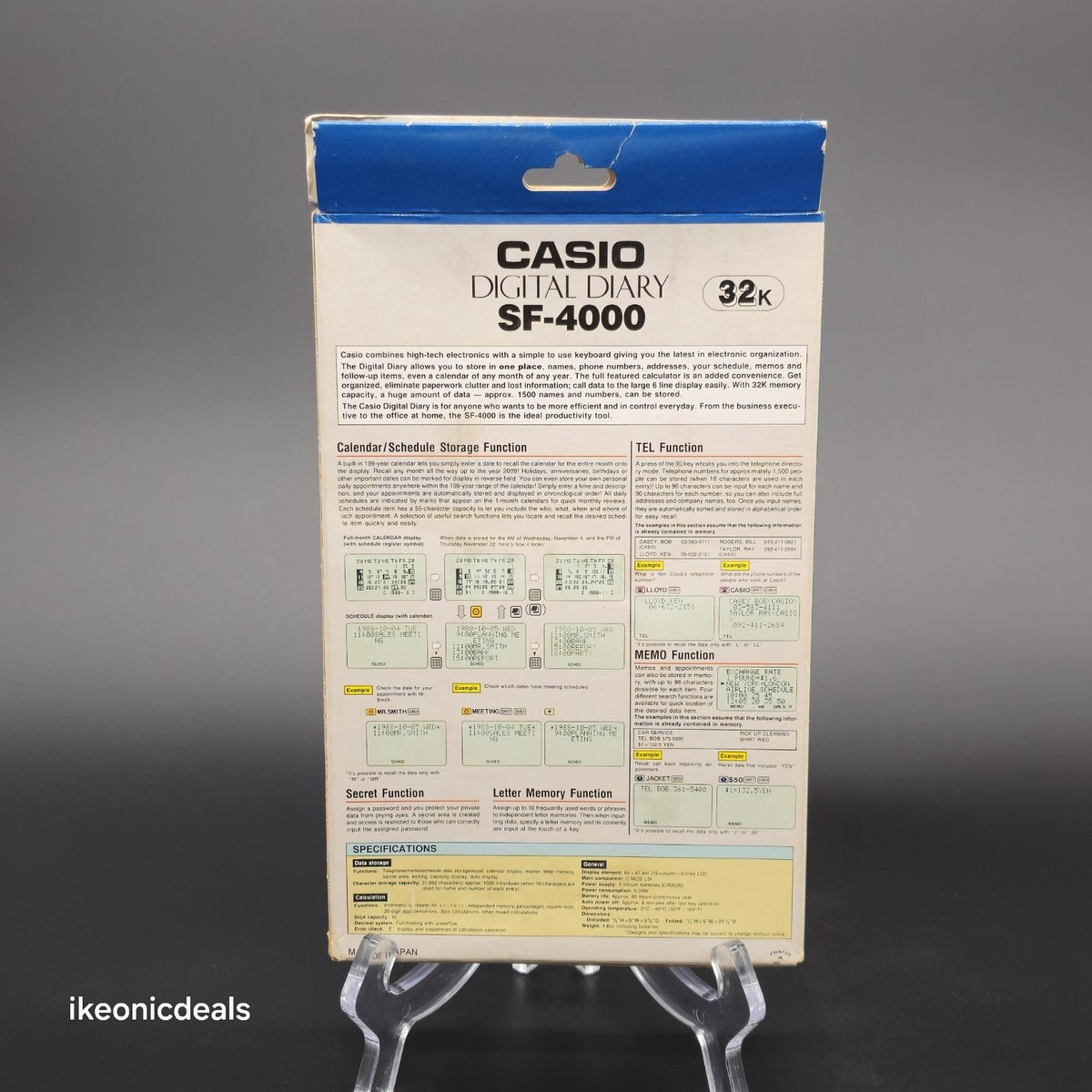 CASIO DIGITAL DIARY SF-4000 Calculatrice Calendrier Annuaire Téléphone EUR 40,00 - FR