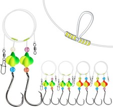 10PCS/4PCS Pompano Rigs for Surf Fishing Unique T-Knot Strong Pre-Rigged Pomp...
