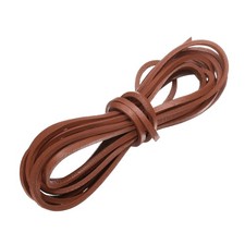 Flat Leather Cord, 3.3 Yard 3mm Leather String Strips for DIY Crafts Deep Brown