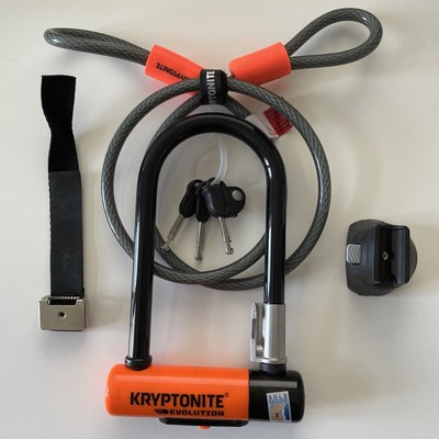 Kryptonite Evolution Mini-7 Bügel Schloss   Sicherheitsgrad 7/10 mit Flex Kabel