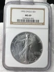 1992-P $1 American Eagle 1 oz Silver NGC MS69 Coin