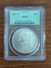 1881-S Morgan Silver Dollar San Francisco PCGS MS62 $1 Uncirculated