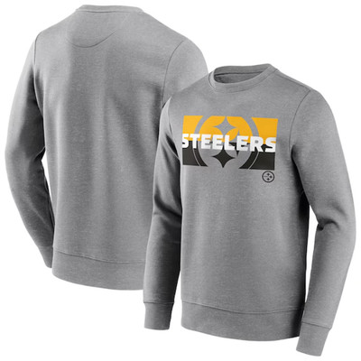 Pittsburgh Steelers Herren Sweatshirt (Größe M) NFL Grau Oberteil - Neu