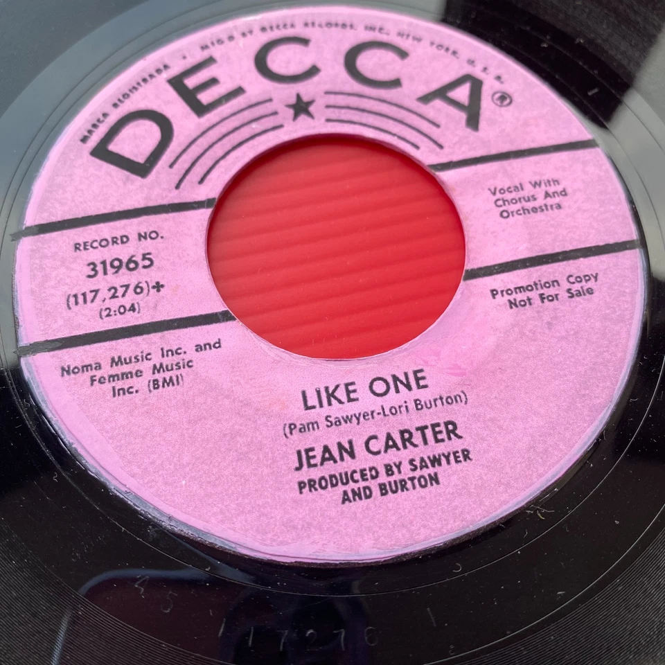 JEAN CARTER That Boy Ain't No Good 1966 US 7" PROMO vinyl single DECCA record 45 - Image 3 of 4