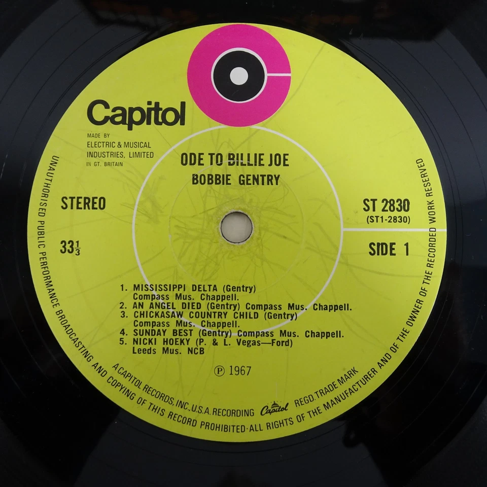 Bobbie Gentry Ode to Billie Joe Capitol ST-2830 UK Vinyl Lp VG+/VG - Image 4 of 4