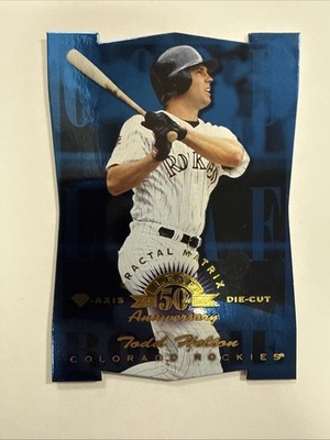 1998 Leaf Fractal Matrix Todd Helton Gold Leaf Die Cut Rookie Card #184 9/50