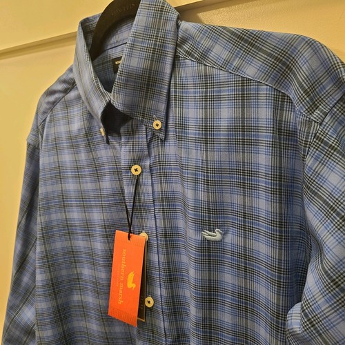 NEW Southern Marsh Button Down Shirt Blue Plaid Mens Sz Small Collared - Picture 4 of 10