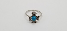 Vintage Native American Navajo Sterling Silver Turquoise Thunderbird Ring Size 5