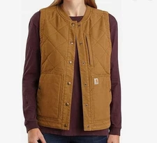 Carhartt Women's Rugged Flex Canvas Vest, Style 104423-BRN, Size XXL