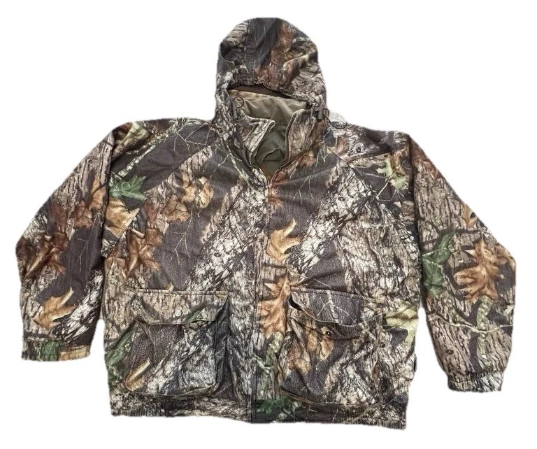 Woolrich 2XL Reversible Camo Hunting Jacket Hooded Insulated Full Zip Mossy Oak