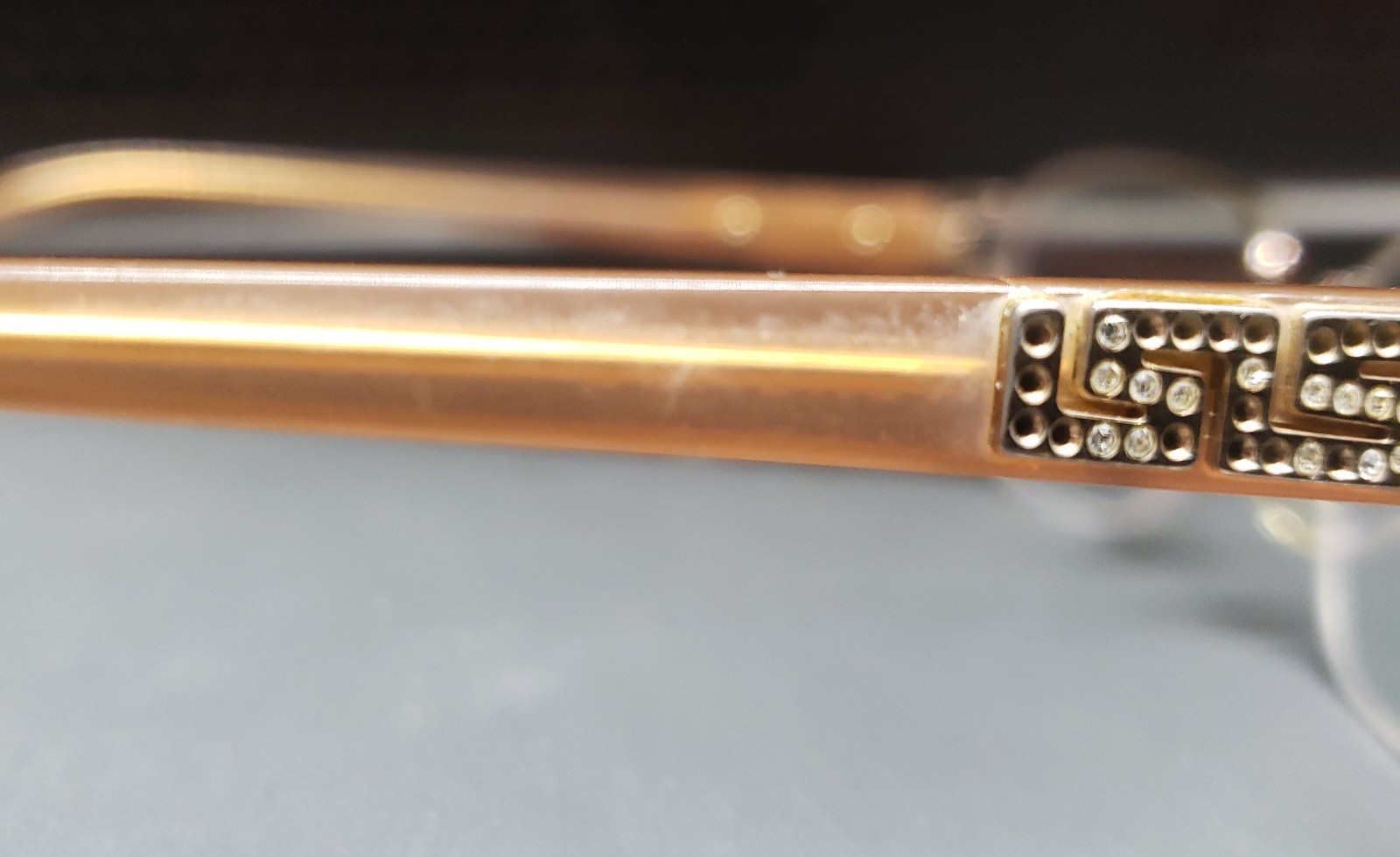 Versace Eyeglasses MOD. 1215-B 1052 Rose Gold Crystals Half Rim Italy 53 16 135 thumbnail 12