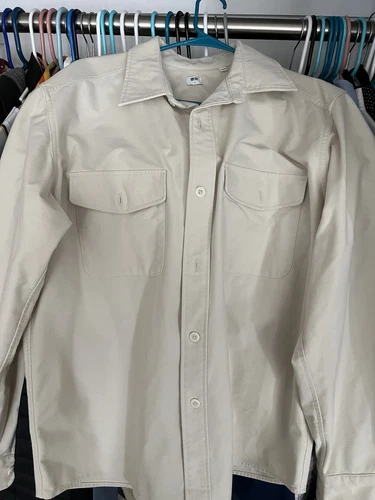 OFF WHITE Giacca da lavoro Uniqlo Utility cappotto lavoro bianco sporco uomo capispalla grande nuova