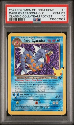 2021 POKEMON CELEBRATIONS CLASSIC COLL #8 DARK GYARADOS-HOLO PSA 10