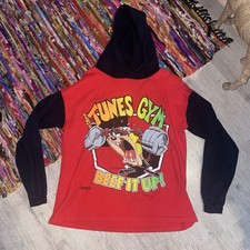 L Vintage 1993 Looney Tunes Hoodie Shirt Gym Taz Bugs Bunny Josten  s