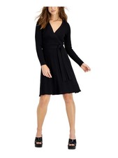BAR III Womens Black Long Sleeve Wear To Work Fit + Flare Dress M