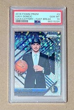 LUKA DONCIC 2018/19 PANINI PRIZM RC LUCK LOTTERY FAST BREAK SP PSA 10