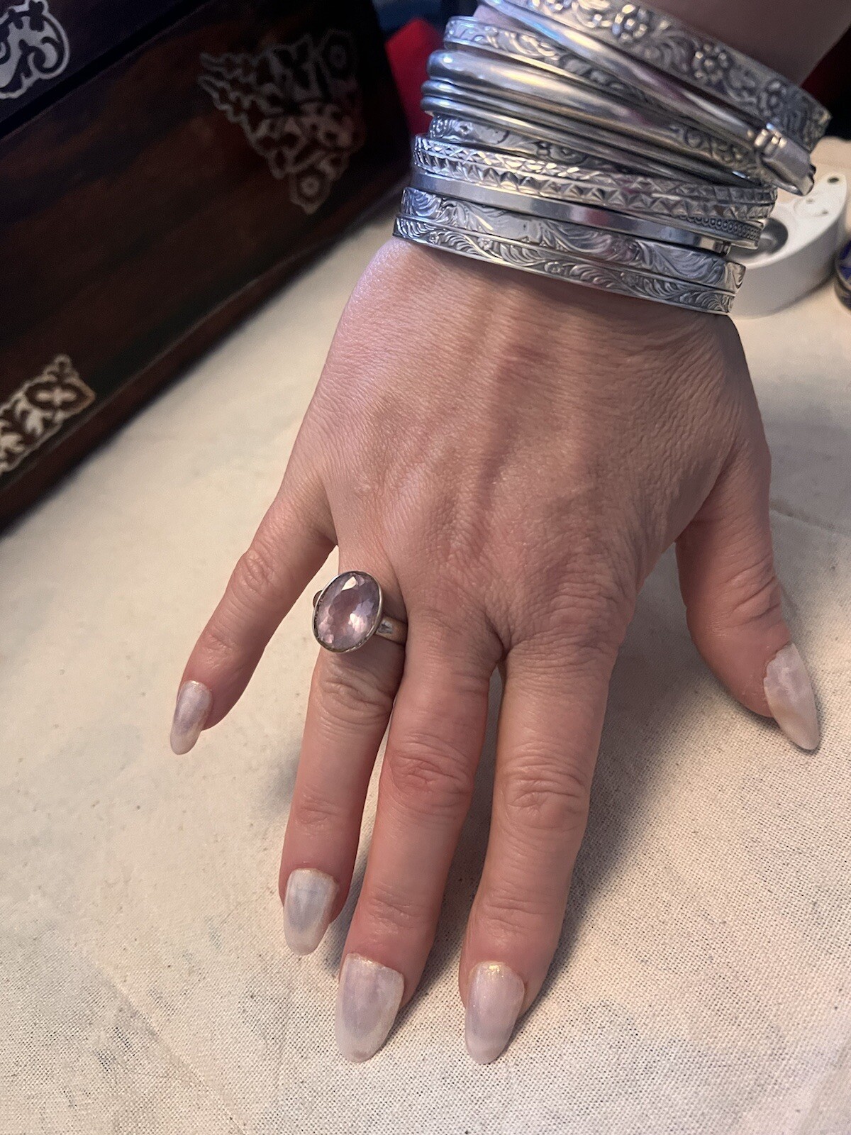 Beautiful Large Amethyst Solid Silver Ring 925 - image 10