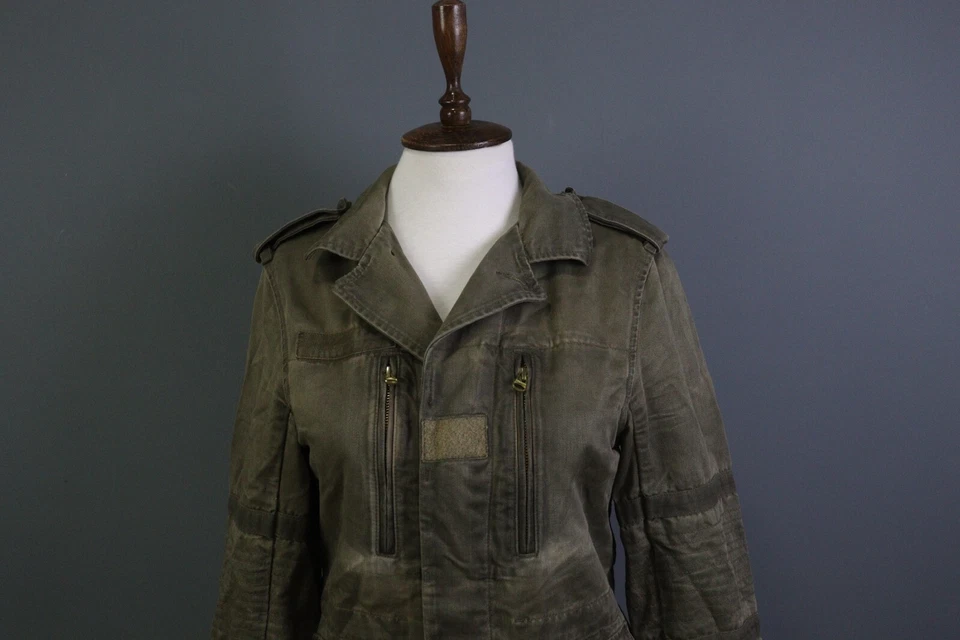 Chaqueta Militar Zadig & Voltaire Klimi Verde Algodón Lona Cremallera Chaqueta Talla M Foto 2 de 4