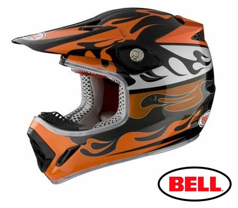 CASQUE BELL MOTO8 K COLLECTOR FIRE ORANGE-BLANC - Photo 1/3