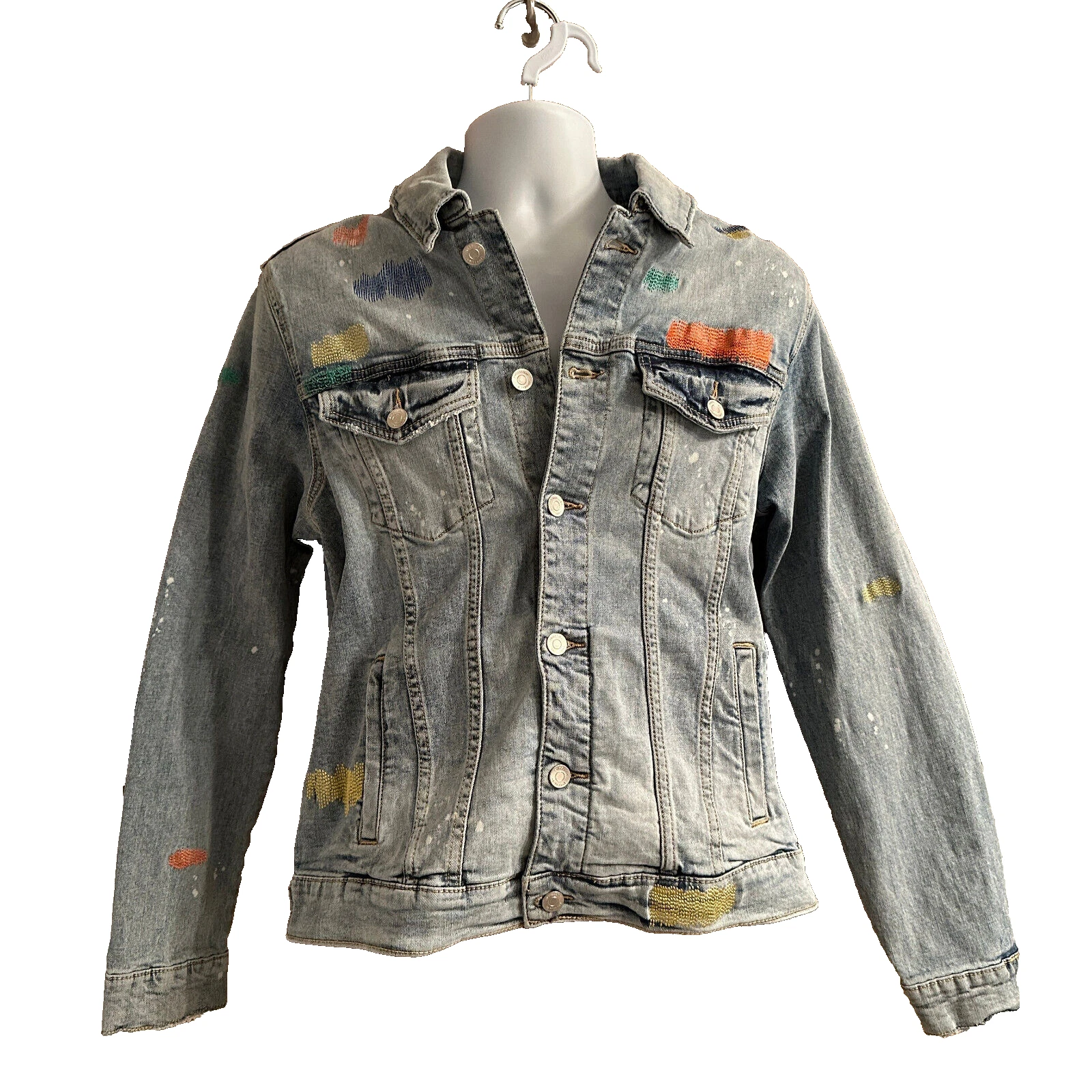 NWT Mens Embellish Iris Denim Jacket Large EMBSP221-202