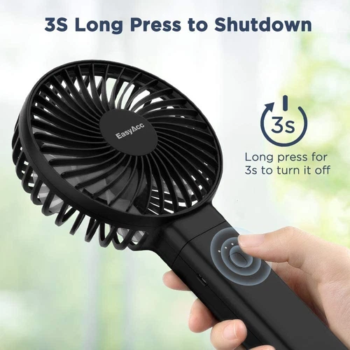 EasyAcc USB Handheld Fan Portable Desk Fan with 5000mAh Battery Rechargeable US - Picture 4 of 23