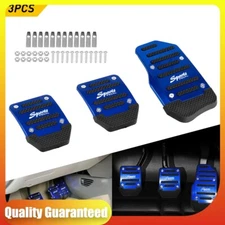 3PCS Universal Transmission NonSlip Manual Foot Brake Pedal Pad Cover Blue NEW
