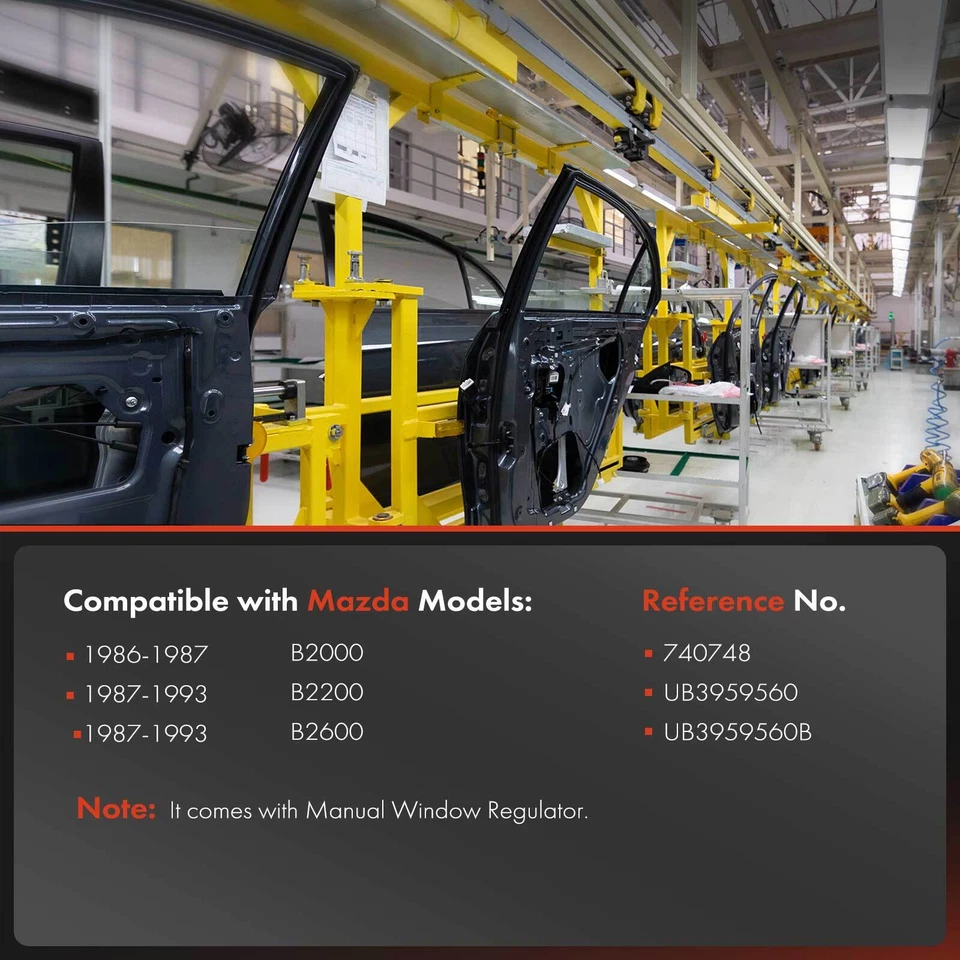 Регулятор переднего левого ручного стекла для Mazda B2200 B2600 1987-1993 B2000 86-87 - Изображение 3 из 4