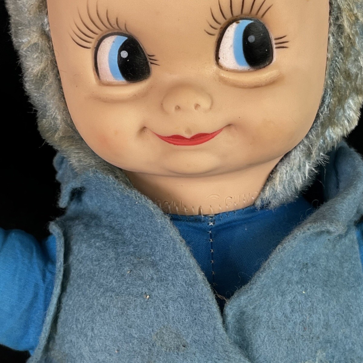 Vtg Rushton type Gund Rubber Face Bunny Boy Rabbit Stuffed Plush