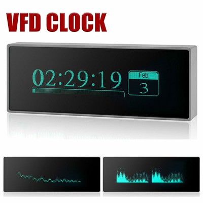Aluminum VFD Music Audio Spectrum Indicator Display / VU Meter /Precision Clock