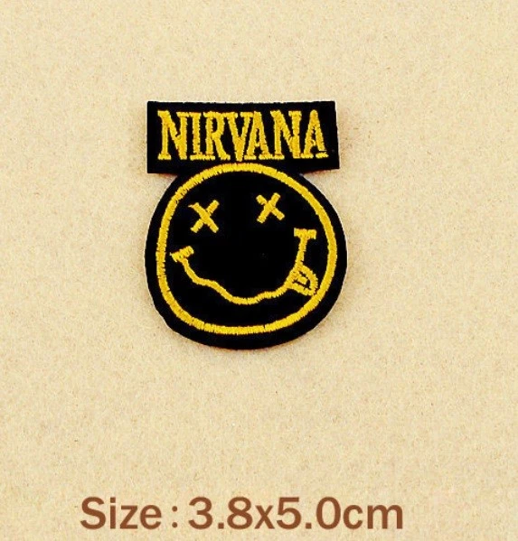 Nirvana - Logo & Happy Face Stripes - Patch (Aufnäher), 4,90