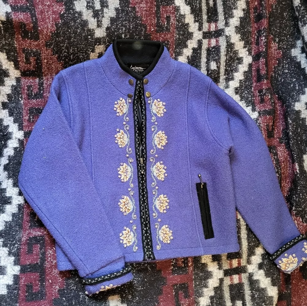 Boiled wool embroidered coats sale