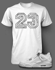 23 Graphic Sneaker Sport Tee Shirt to Match J4 Kaws Big Tall Pro Club Shaka T