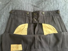 Vintage French Navy Wool Pants w/ button flap Size 30 Naval Sailor Blue