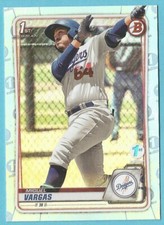 2020 Bowman First 1st Edition Baseball Miguel Vargas Sky Blue Foil Refractor