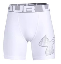 Under Armour L76109 Big Boys White Heatgear Armour Fitted Shorts Size Large