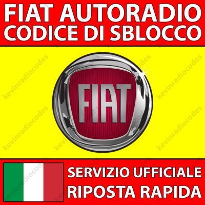  FIAT RADIO UNLOCK CODE 500 DOBLO DUCATO FIORINO PANDA PUNTO QUBO TYPE 