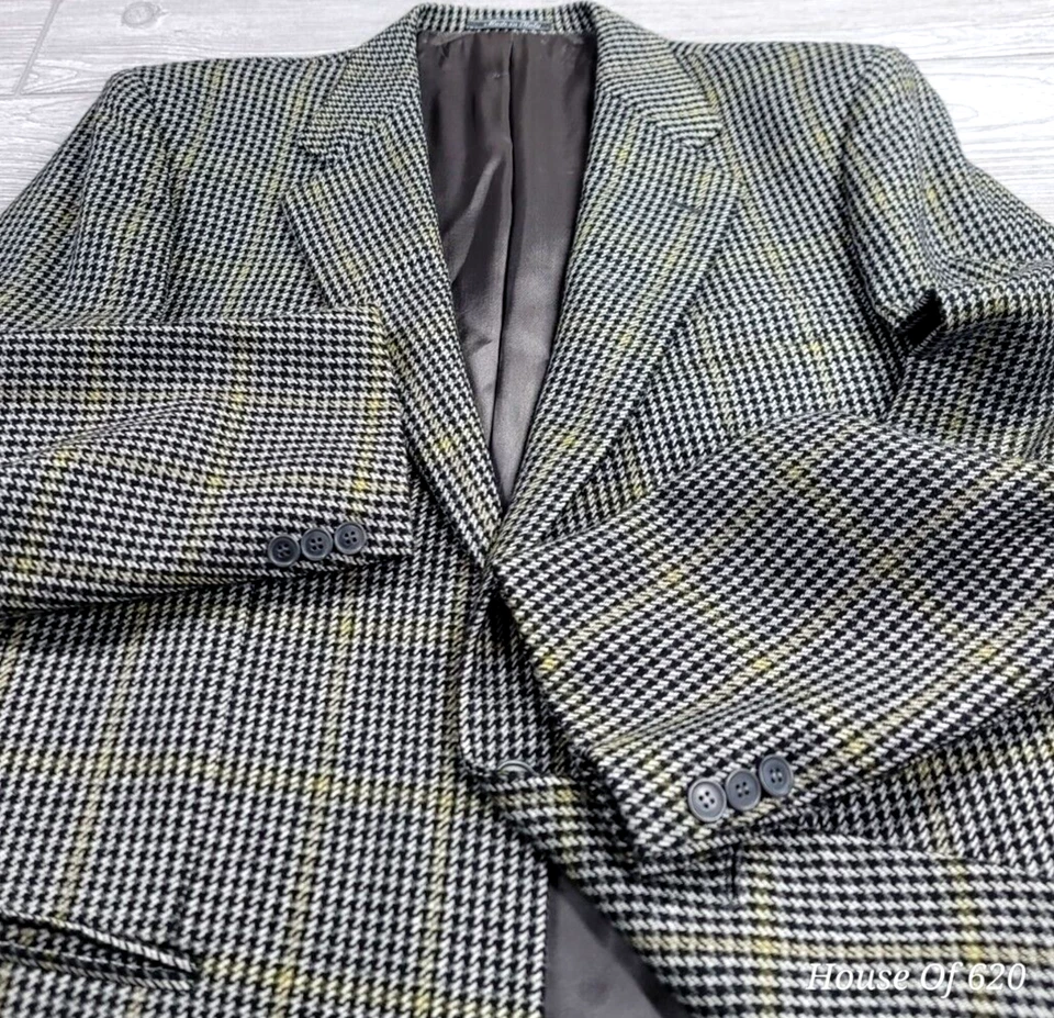 Chaqueta Abrigo Deportivo LUBIAM Ermenegildo Zegna Lana Pura 52R Marrón Pata de Gallo Italia Foto 4 de 4