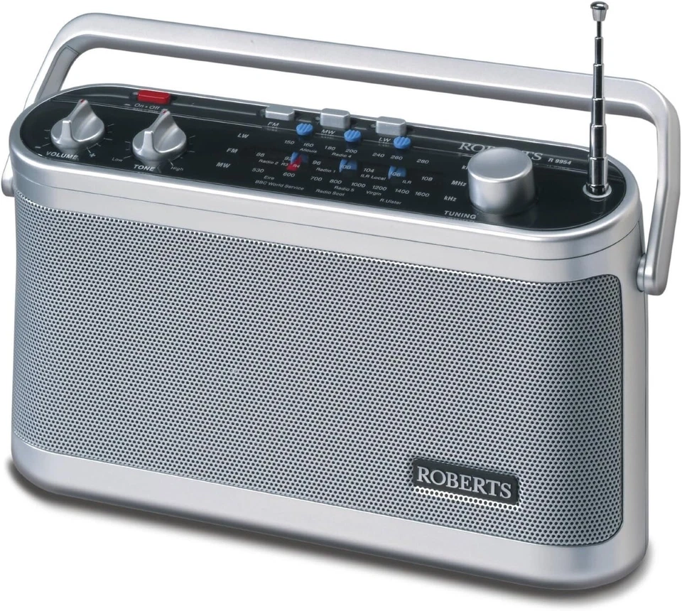 Roberts Radio Classic 954, portatile, compatta, radio LW/MW/FM, argento, MERCE NUOVA