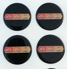 Oldsmobile 442 Center Wheel Emblem 2 Round Vinyl 4pcs Cutlass 442 Wheel Emblems Oldsmobile 442 Center Wheel Emblem 2 Round Vinyl 4pcs Cutlass 442 Wheel Emblems