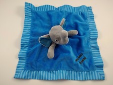 Garanimals Elephant My Best Friend Blue Rattle Baby Security Blanket Stripes